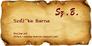 Szőke Barna névjegykártya