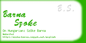 barna szoke business card