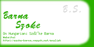 barna szoke business card